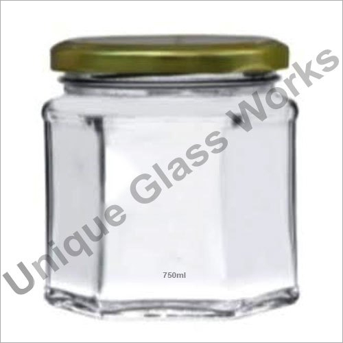 750 ml Hexagonal Glass Jars