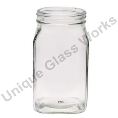 Plain 50 Ml Square Glass Jars