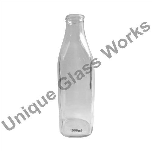 Transparent 1000 Ml Square Milk Glass Bottle