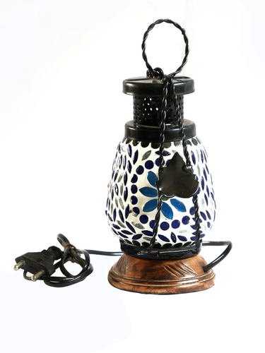 Iron & Wooden Decorative Lamp For Table