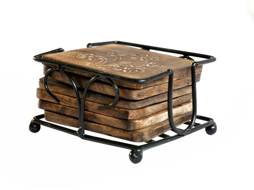 Wooden & Iron Tea Coaster