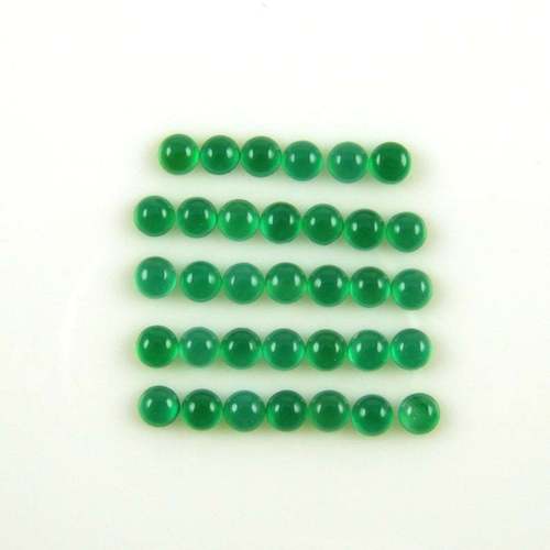 5mm Green Onyx Round Cabochon Loose Gemstones