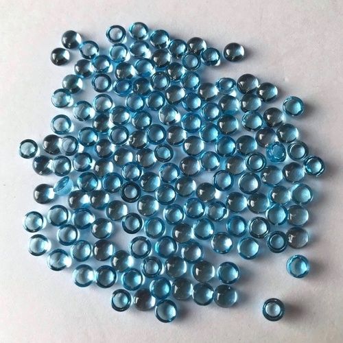 3mm Swiss Blue Topaz Round Cabochon Loose Gemstones
