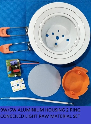 9w/6w Concealed Light Aluminium Housing 2 Ring