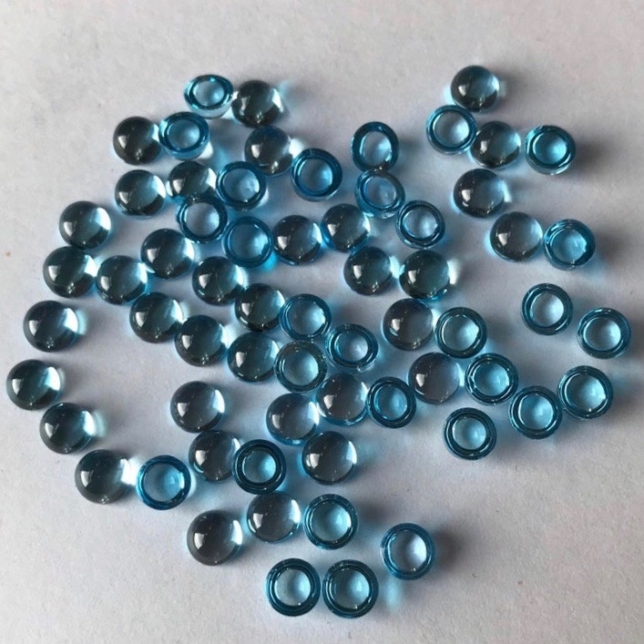 5mm Swiss Blue Topaz Round Cabochon Loose Gemstones