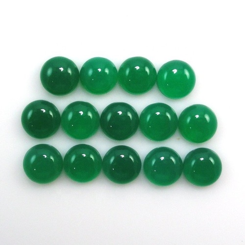 7mm Green Onyx Round Cabochon Loose Gemstones