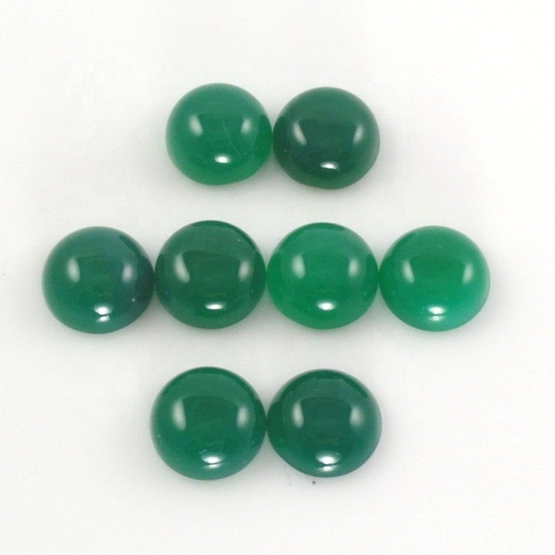 11mm Green Onyx  Round Cabochon Loose Gemstones