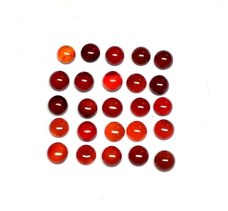 6mm Red Onyx Round Cabochon Loose Gemstones
