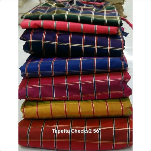 Washable Polyester Taffeta Checks Fabric