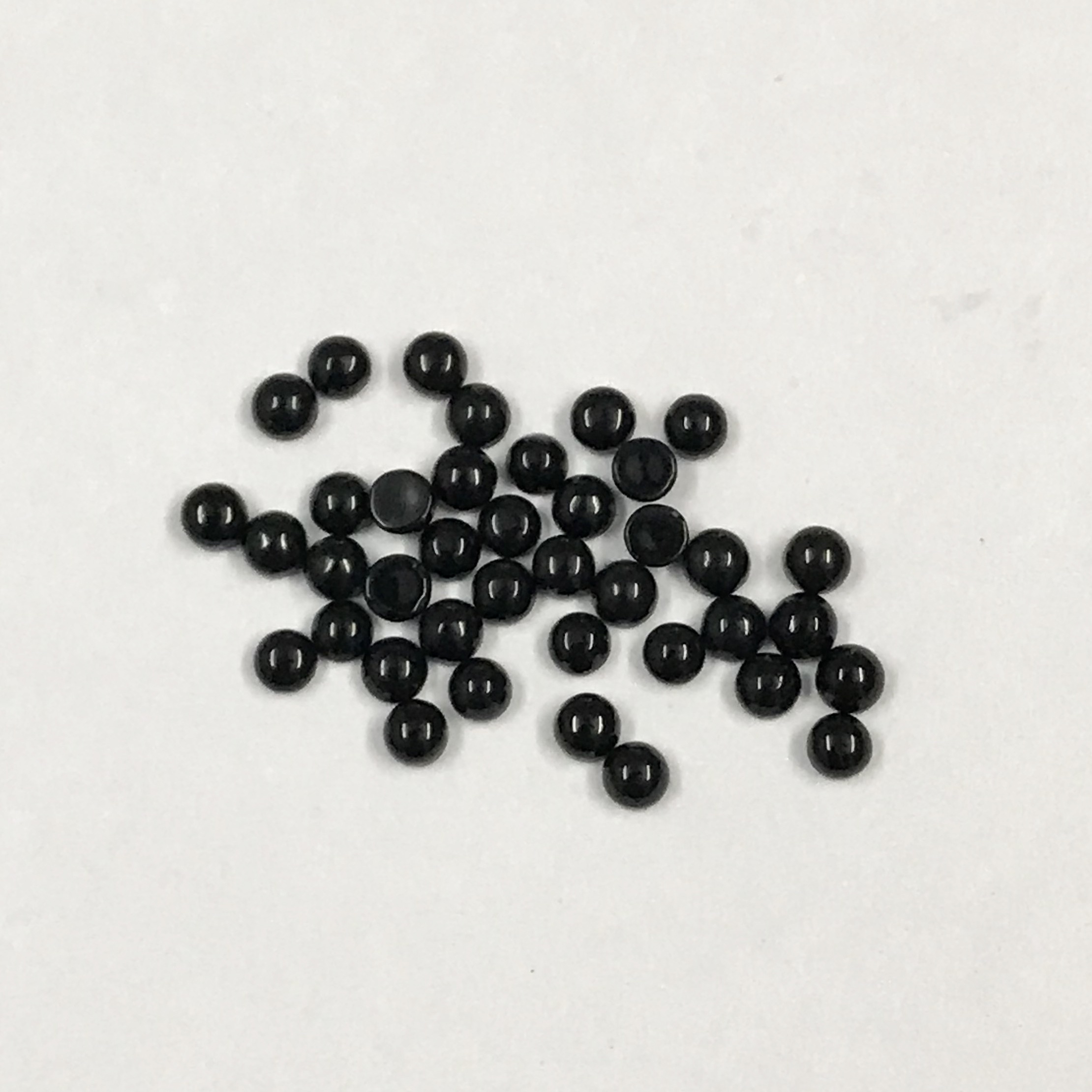 3mm Black Onyx Round Cabochon Loose Gemstones