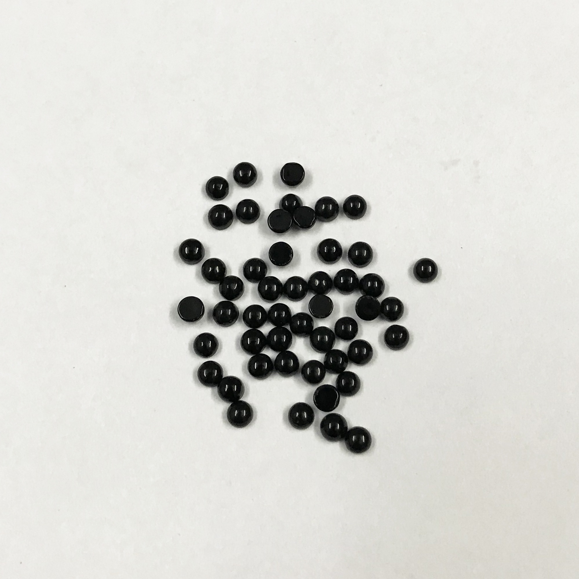 3mm Black Onyx Round Cabochon Loose Gemstones