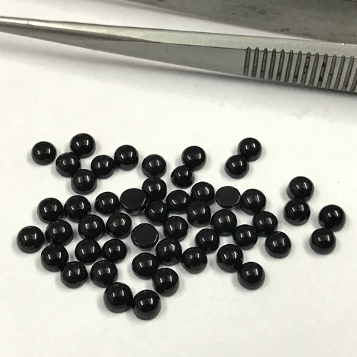 4mm Black Onyx Round Cabochon Loose Gemstones