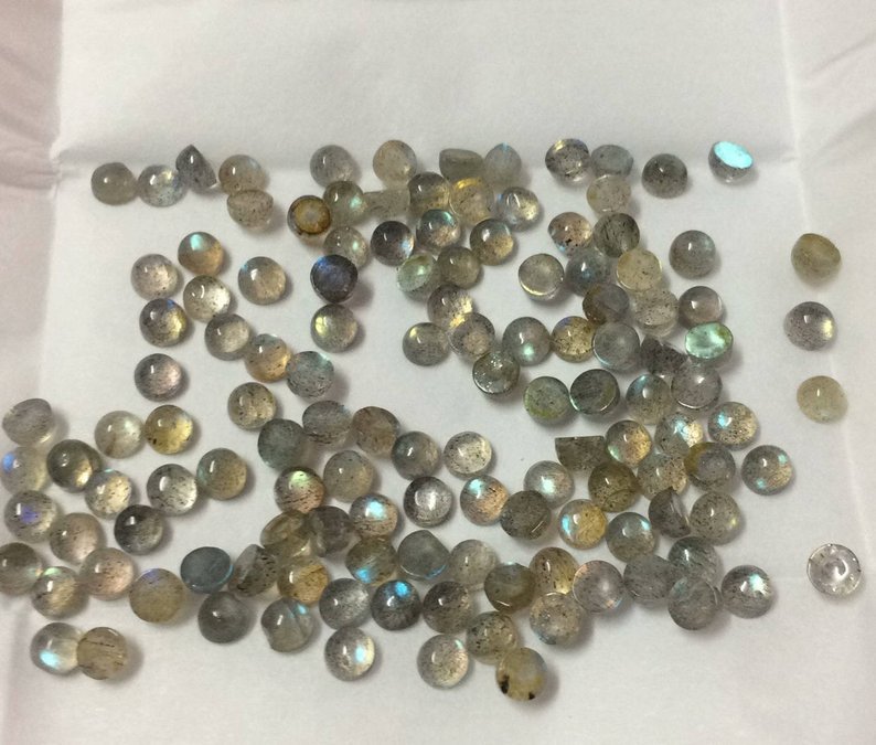 4mm Labradorite Round Cabochon Loose Gemstones