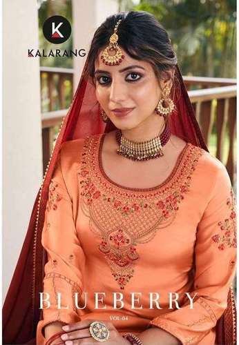 Kalarang Blueberry Vol 4 Modal Satin Silk With Embroidery Work Designer Suit Catalog