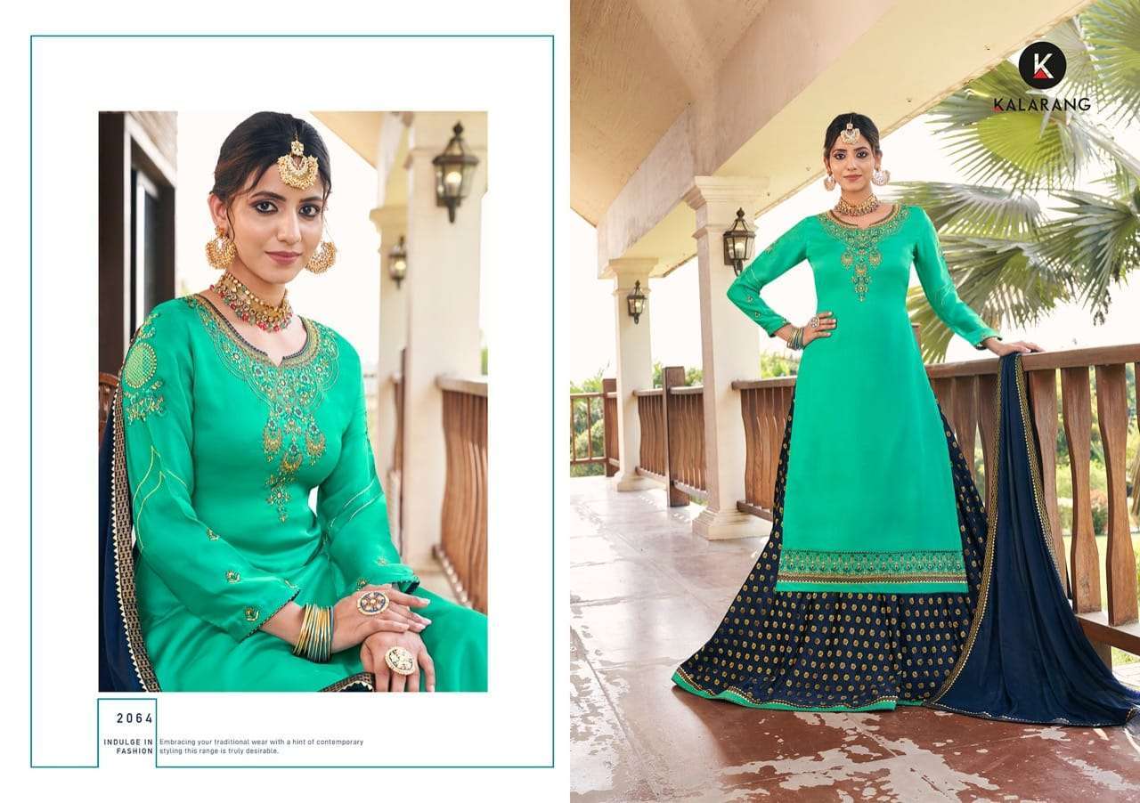 Kalarang Blueberry Vol 4 Modal Satin Silk With Embroidery Work Designer Suit Catalog
