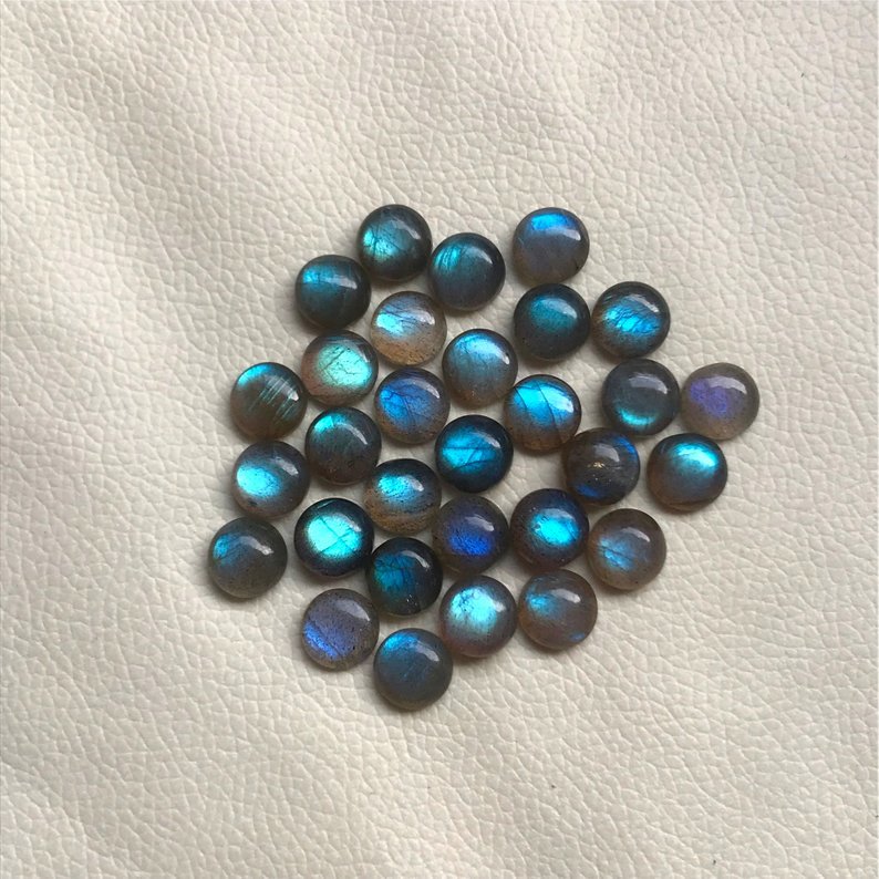 7mm Labradorite Round Cabochon Loose Gemstones