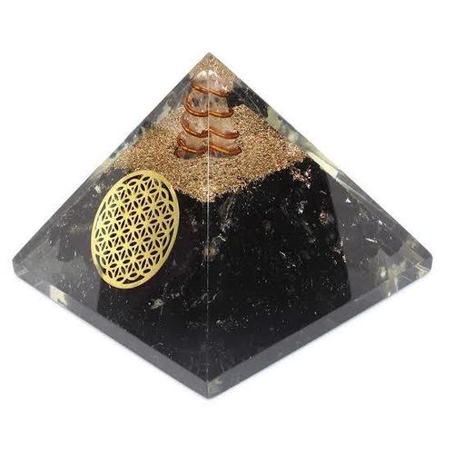 Black Agate Chips Orgone Pyramid