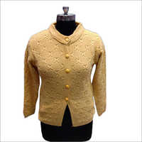 Ladies Fancy Cardigan - Wool Fabric, All Sizes Available, Long Sleeves | Stylish Warmth For Women's Wardrobe