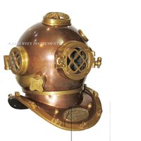 Copper and Brass Antique Mark V Diving Helmet Collectible Marine Nautical Divers Helmet Us Navy