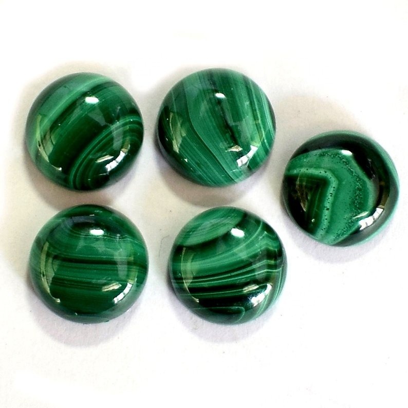 13mm Malachite Round Cabochon Loose Gemstones