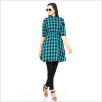 Ladies Check Long Top