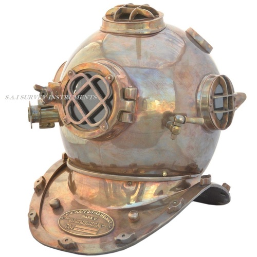 Antique Diving Helmet Mark V Collectible Nautical Divers Helmet Decor Gift