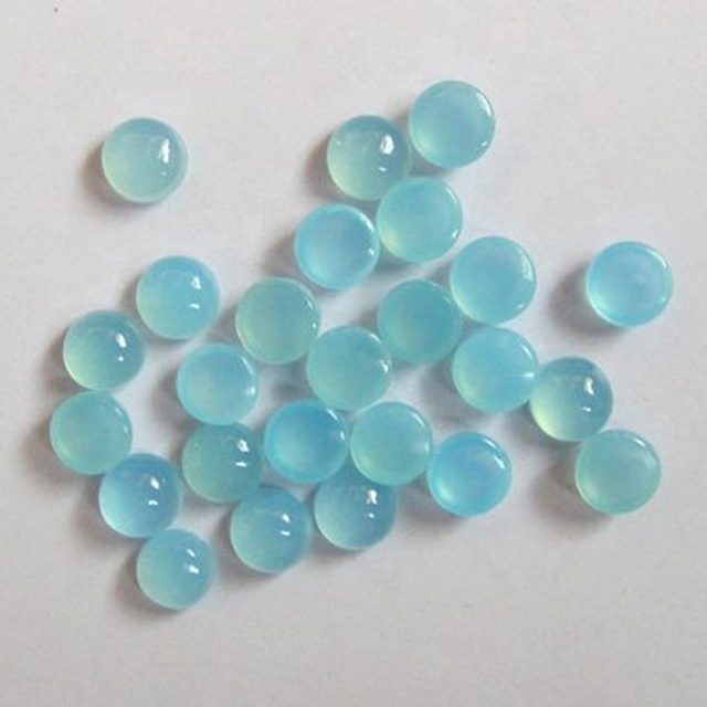 7mm Aqua Chalcedony Round Cabochon Loose Gemstones