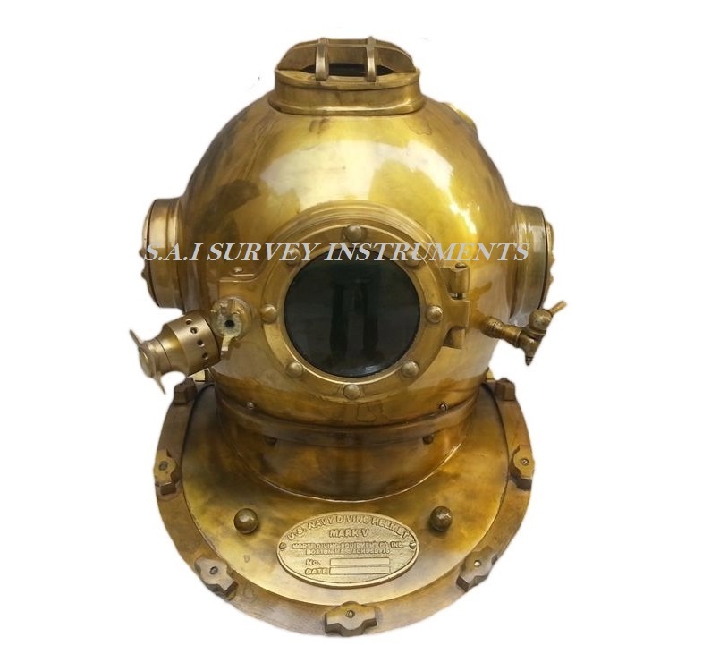 Antique US Navy Mark V Diving Helmet Collectible Nautical Marine Decor Gift