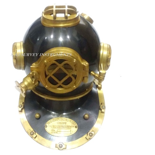 Brass Antique Nautical Divers Helmet Mark V U.S. Navy Diving Helmet