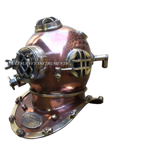 Copper and Brass Antique Nautical Scuba Diving Helmet Mark V US Navy Antique Divers Helmet