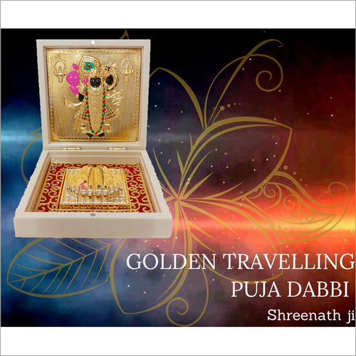 Shreenath Ji Golden Travelling Puja Dabbi