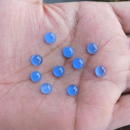 4mm Blue Chalcedony Round Cabochon Loose Gemstones