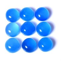 7mm Blue Chalcedony Round Cabochon Loose Gemstones