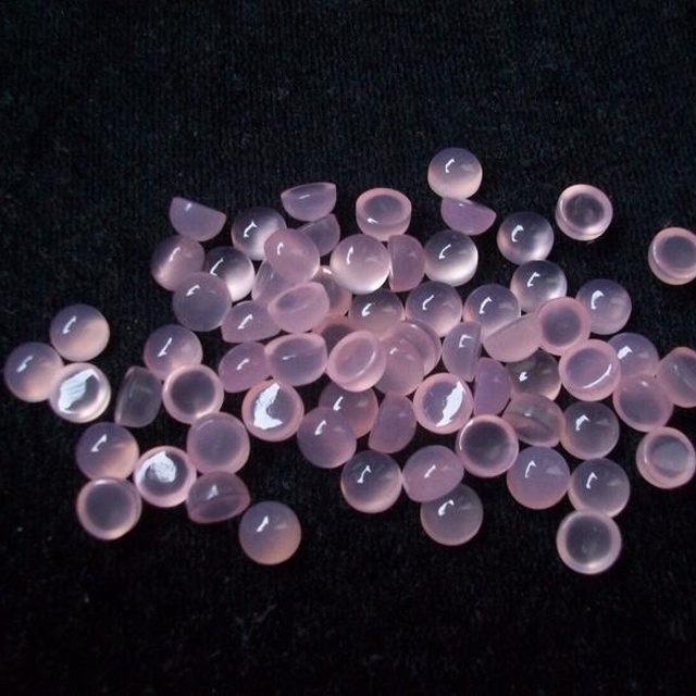 5mm Pink Chalcedony Round Cabochon Loose Gemstones