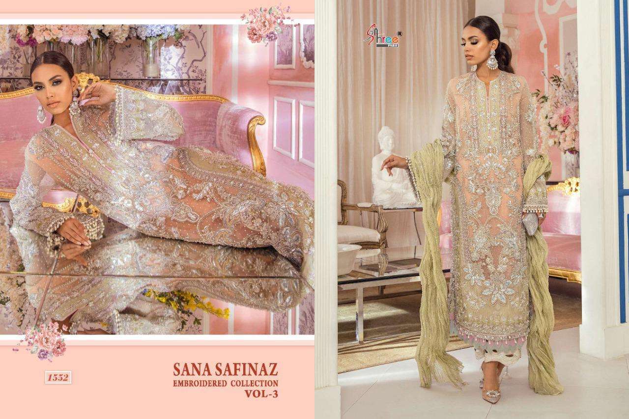 Shree Fabs Sana Safinaz Embroidered Vol 3 Net With Work Pakistani Suit Catalog