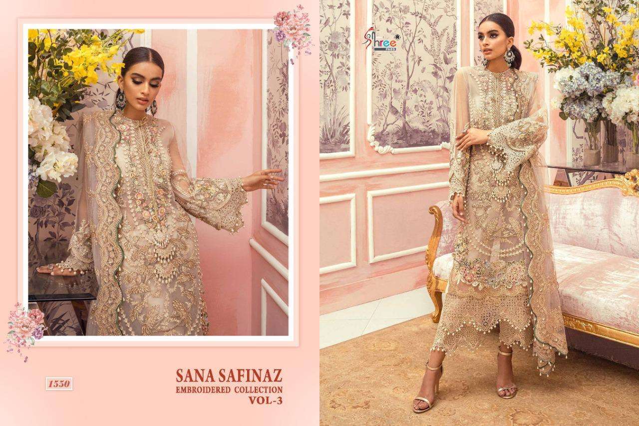 Shree Fabs Sana Safinaz Embroidered Vol 3 Net With Work Pakistani Suit Catalog
