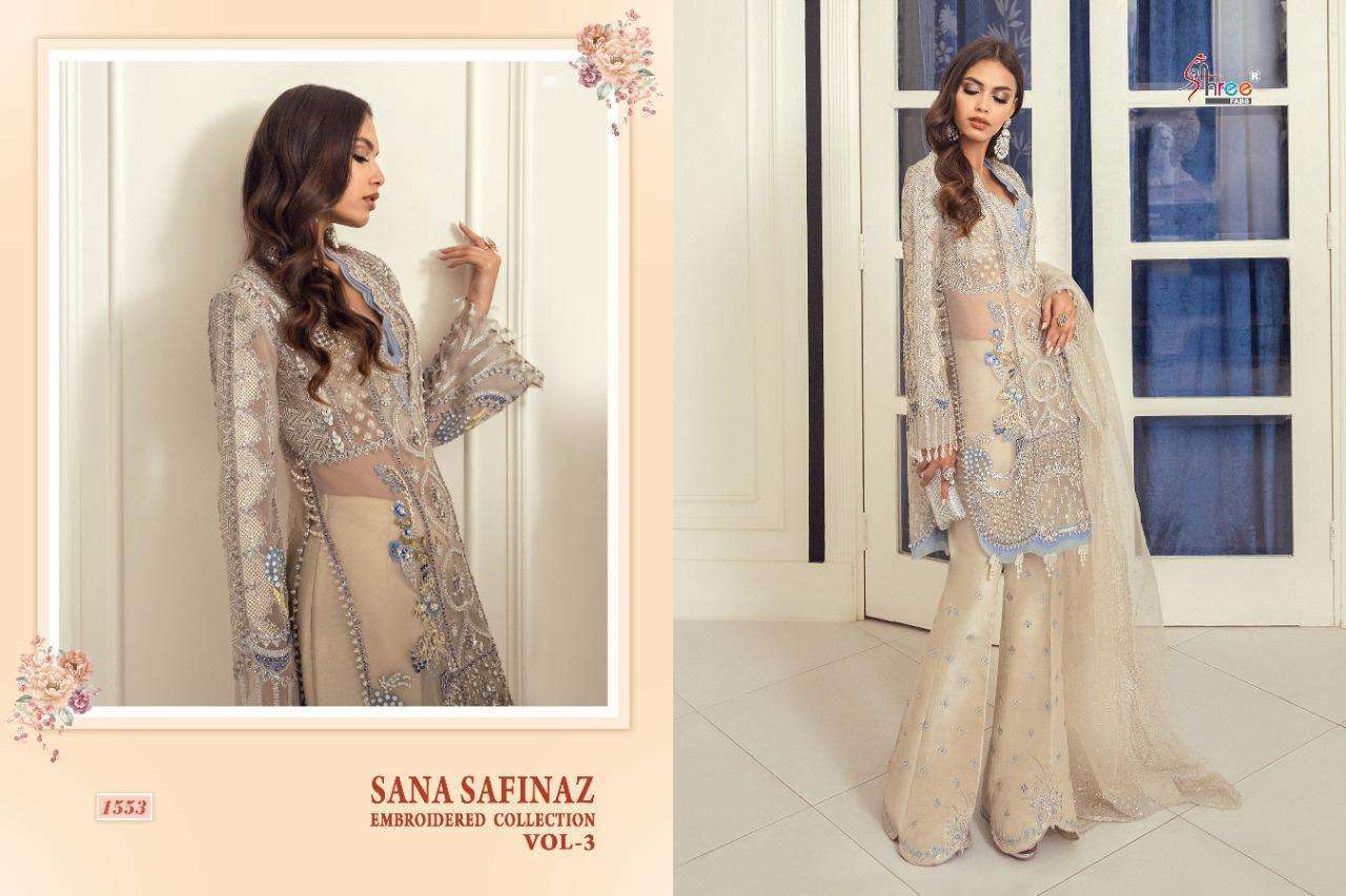 Shree Fabs Sana Safinaz Embroidered Vol 3 Net With Work Pakistani Suit Catalog