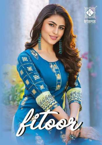 Kiana Fitoor Rayon Or Cotton Print With Hand Work Kurti With Bottom Catalog