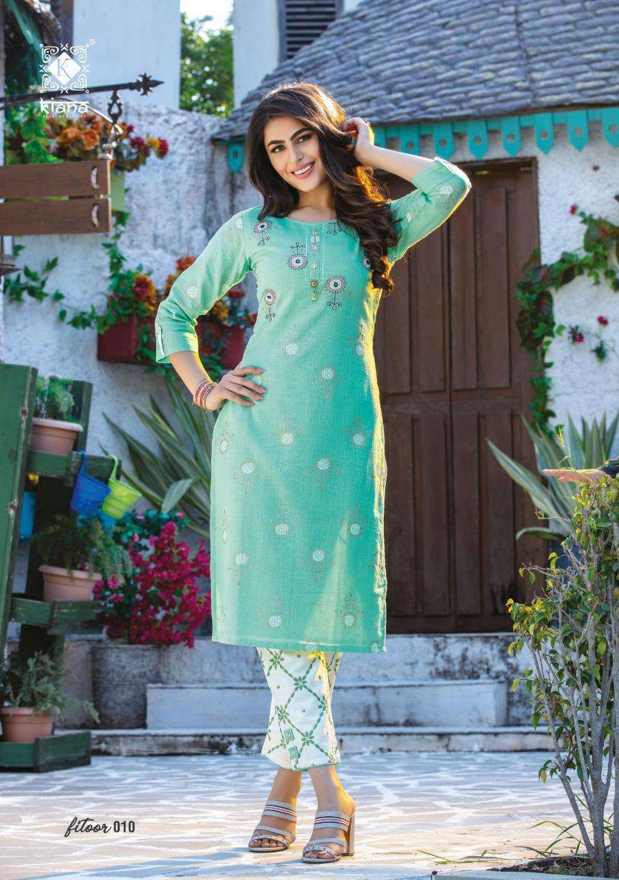 Kiana Fitoor Rayon Or Cotton Print With Hand Work Kurti With Bottom Catalog