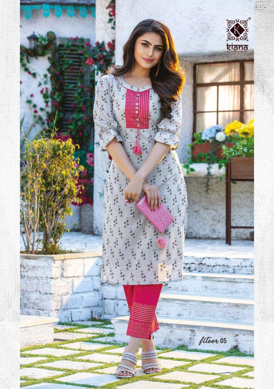 Kiana Fitoor Rayon Or Cotton Print With Hand Work Kurti With Bottom Catalog