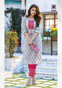 Kiana Fitoor Rayon Or Cotton Print With Hand Work Kurti With Bottom Catalog