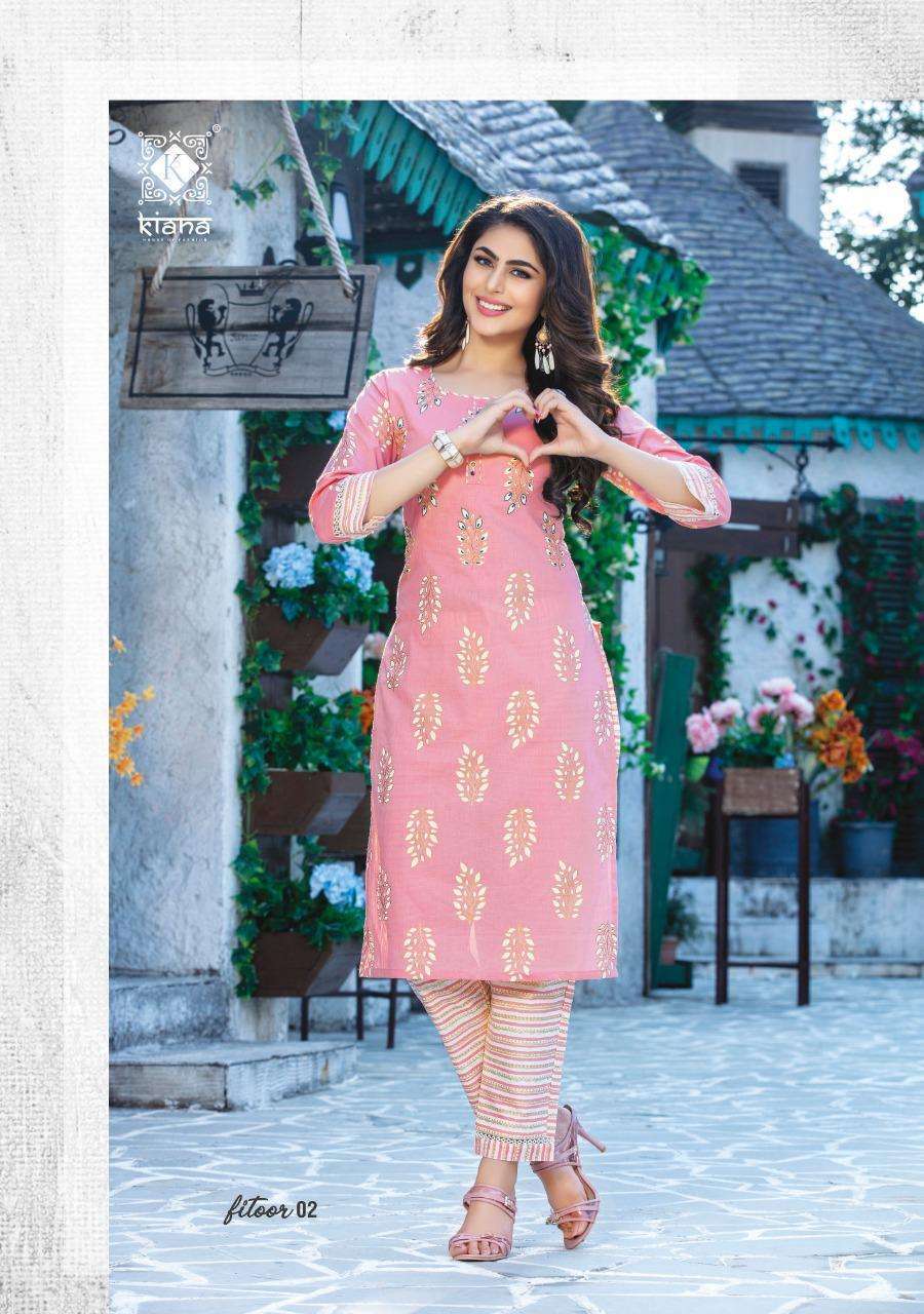 Kiana Fitoor Rayon Or Cotton Print With Hand Work Kurti With Bottom Catalog