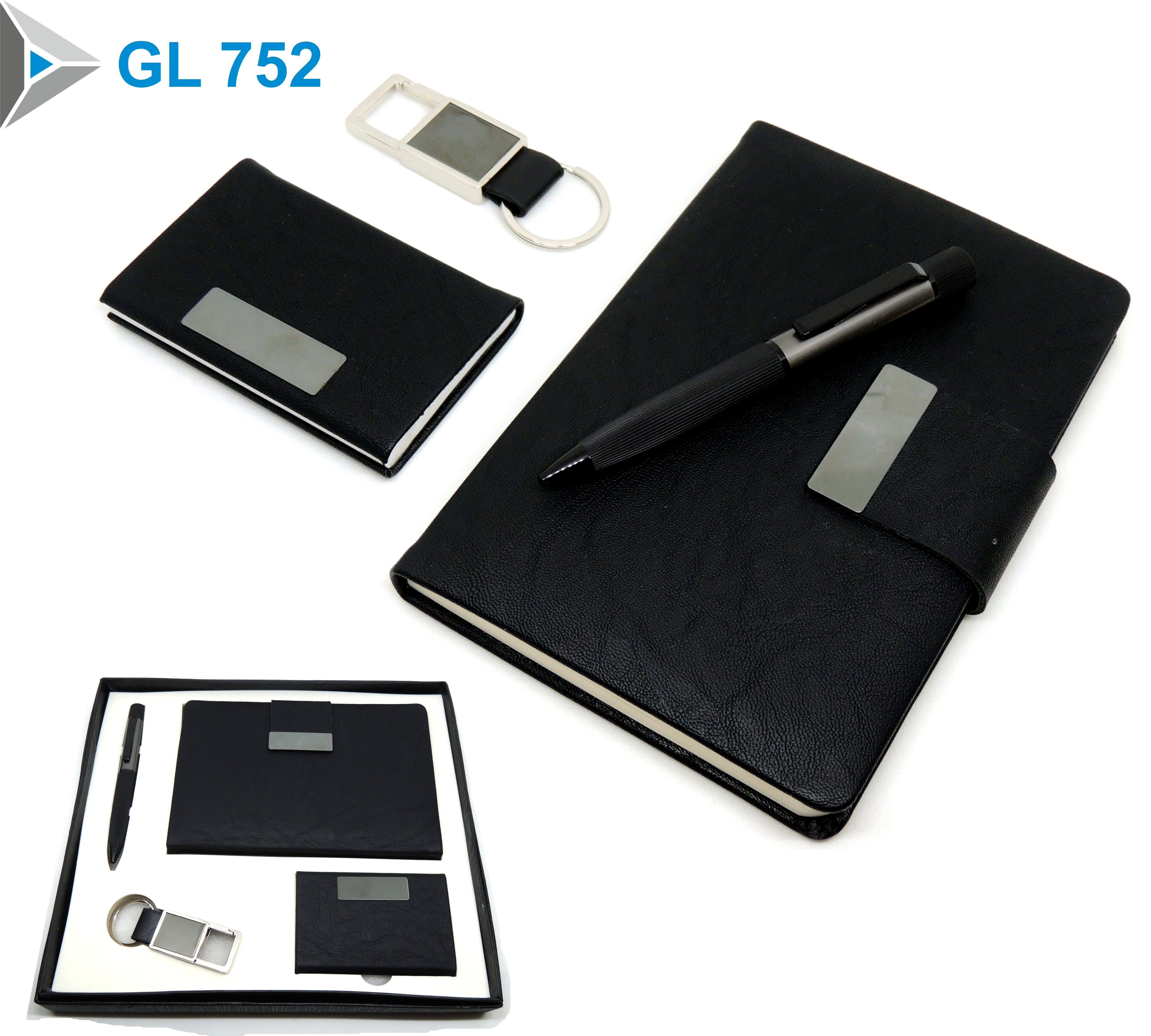 Black Four In One Leather Gift Set