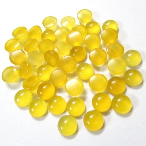 6mm Yellow Chalcedony Round Cabochon Loose Gemstones