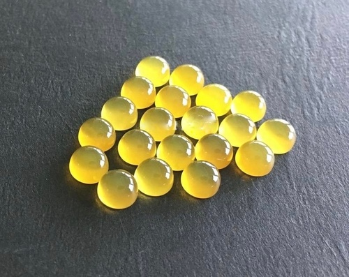 10mm Yellow Chalcedony Round Cabochon Loose Gemstones