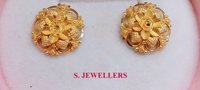 Lightweight Gold Ear Tops Weight: 1.330 Gm Grams (g)