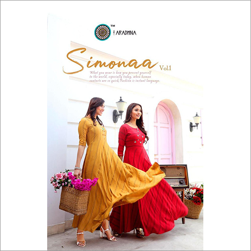 Simonna Kurti Yellow & Red