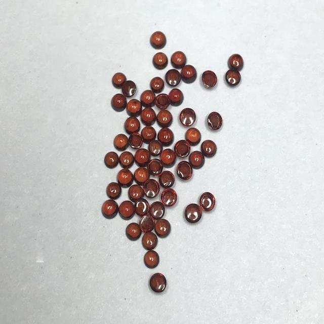 3mm Mozambique Red Garnet Round Cabochon Loose Gemstones