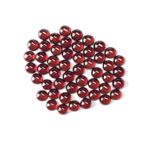 5mm Mozambique Red Garnet Round Cabochon Loose Gemstones