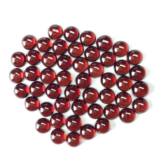5mm Mozambique Red Garnet Round Cabochon Loose Gemstones